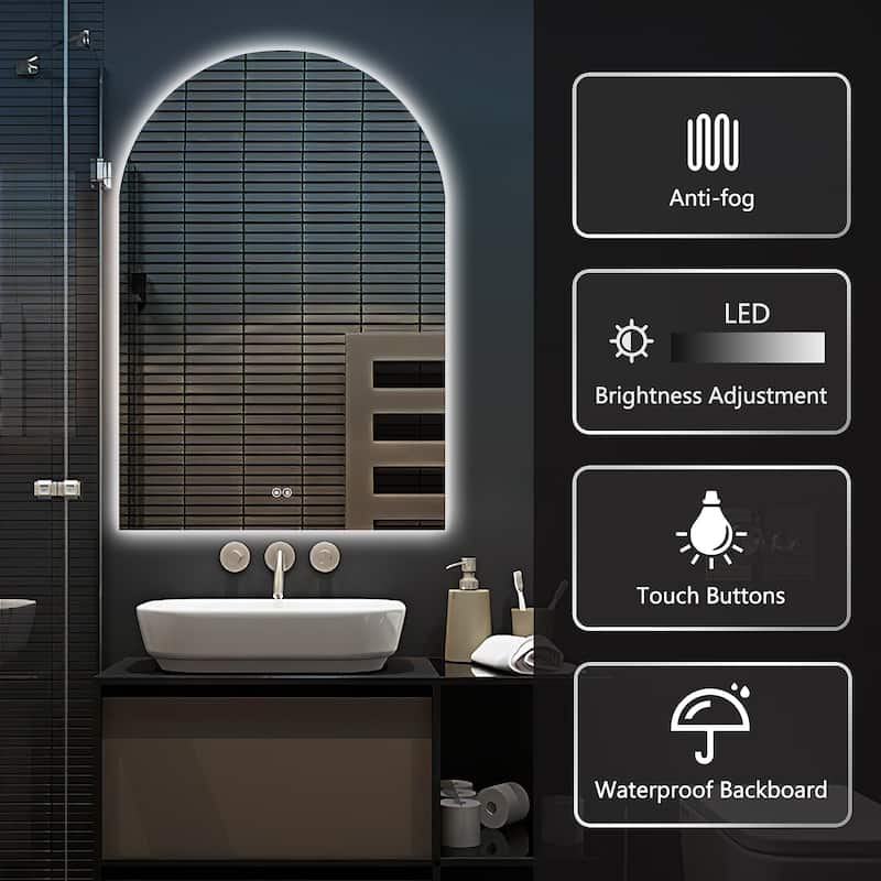 Arch LED Anti-Fog Wall Mirror Bathroom Mirror Vanity Mirror