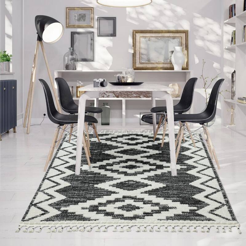 Luxe Weavers South Western Geometric Diamond Area Rug, Indoor Fringe Carpet
