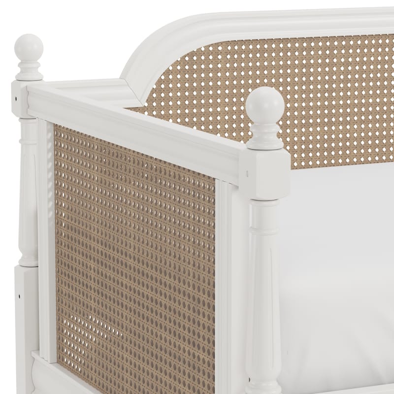 Hillsdale Melanie Wood and Cane Twin Daybed with Trundle, White