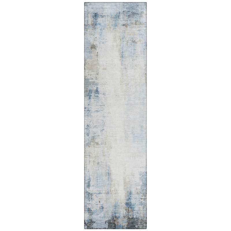 Machine Washable Indoor/Outdoor Abstract Solid Chantille Rug