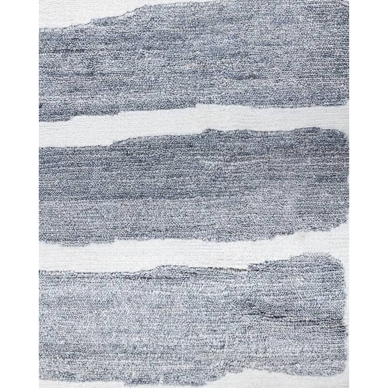 Modern One-of-a-Kind Hand-Knotted Area Rug - Gray, 9' 0" x 11' 10" - 9' 0" x 11' 10"