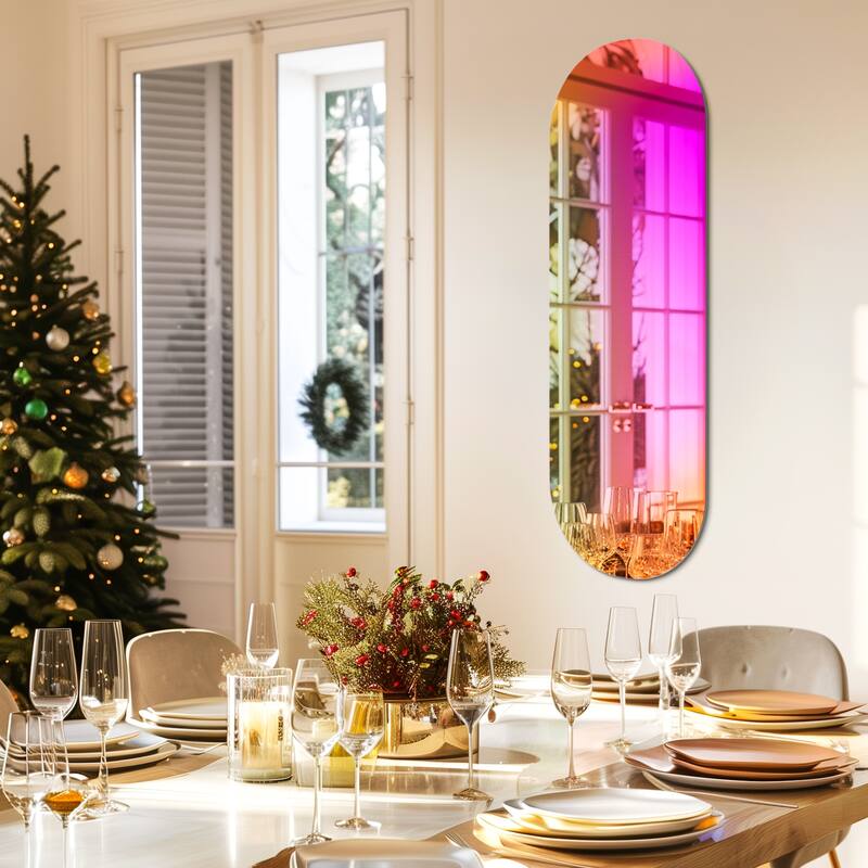 Wall Mounted Mirror, Decorative Iridescent Mirror