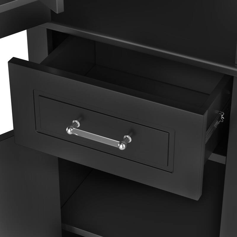 Bathroom Storage Cabinet Set of 2, Freestanding Storage Pantry with Adjustable Shelf & Racks