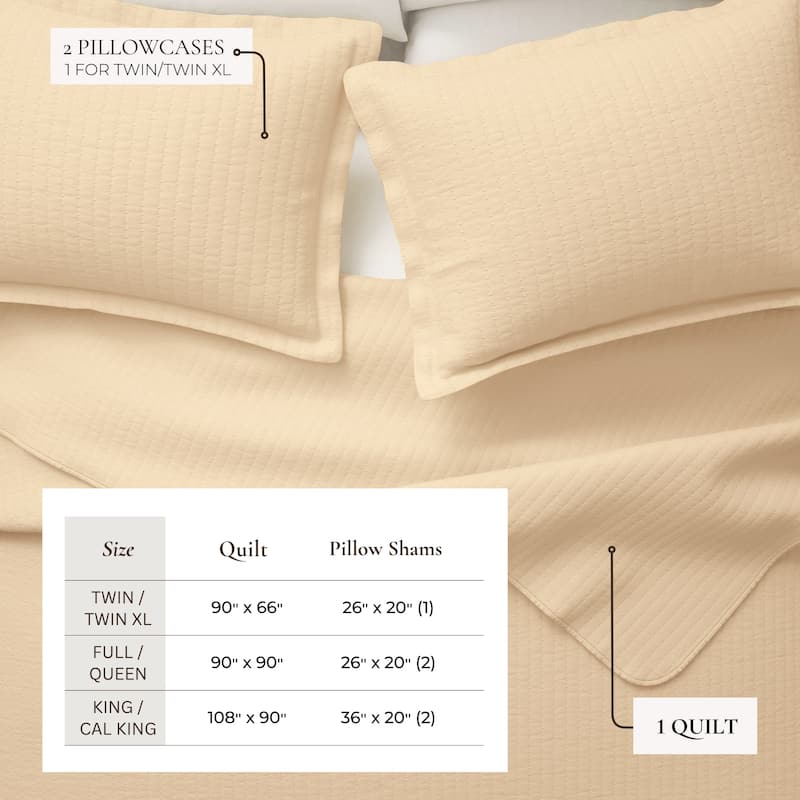 Linery & Co. Detailed Channel Stitch Microfiber Quilt Set With Shams.