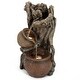 preview thumbnail 5 of 7, Brown Resin Tree Farmhouse Pots Outdoor Water Fountain with Lights