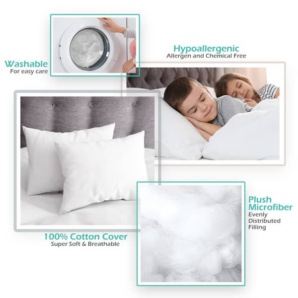 Nestl Bedding 100 Organic Cotton Cover Toddler Pillow White Overstock 31844574