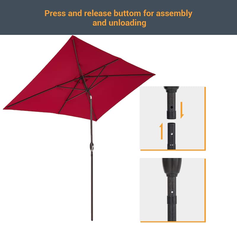 LIVOOSUN 10x6.5ft Patio Market Umbrella Aluminum Table Umbrellas
