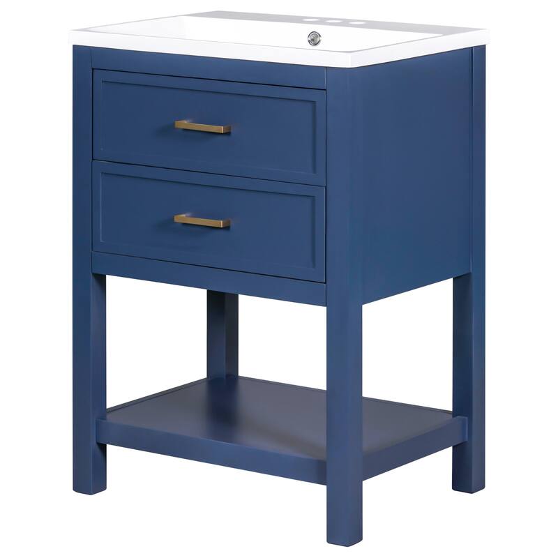 24'' Bathroom Vanity with Top Single Sink with 2 Drawers