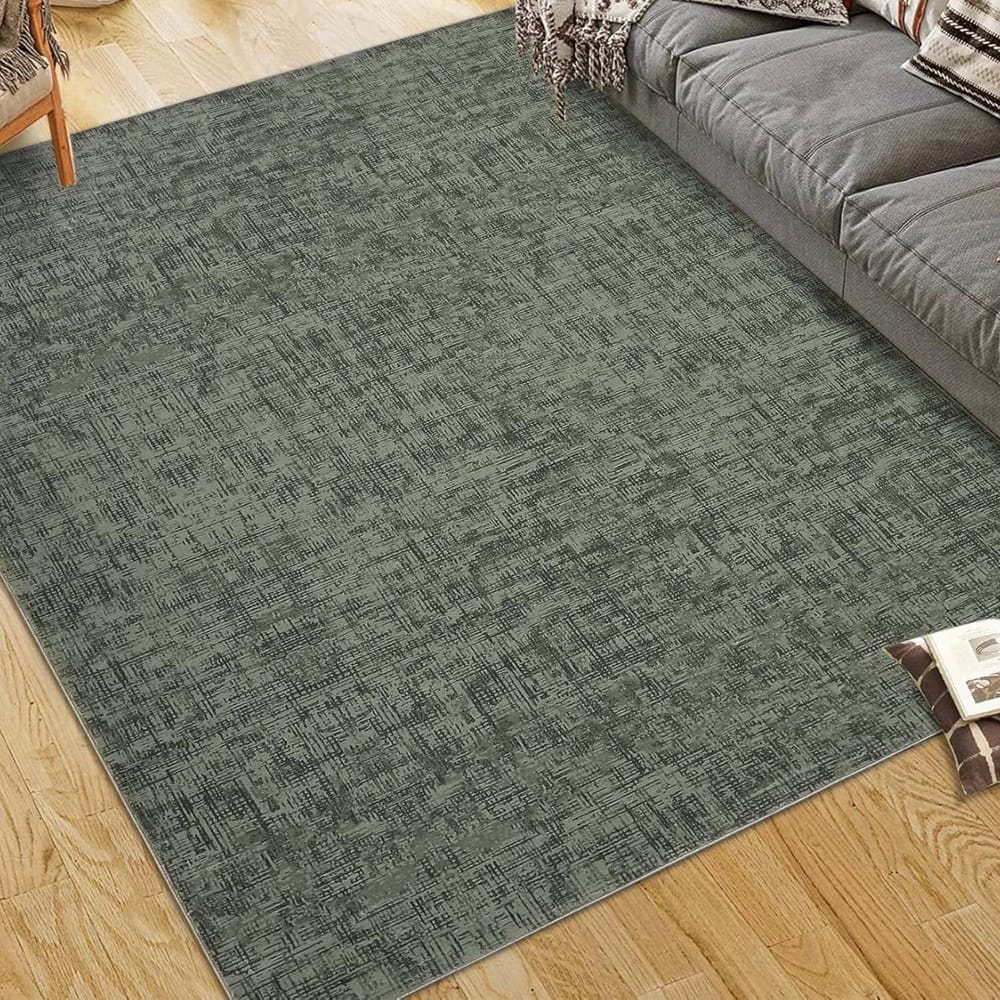 Modern Abstract Area Rug for Living Room, Throw Floor Carpet for Home Décor, Green - 2' x 3'