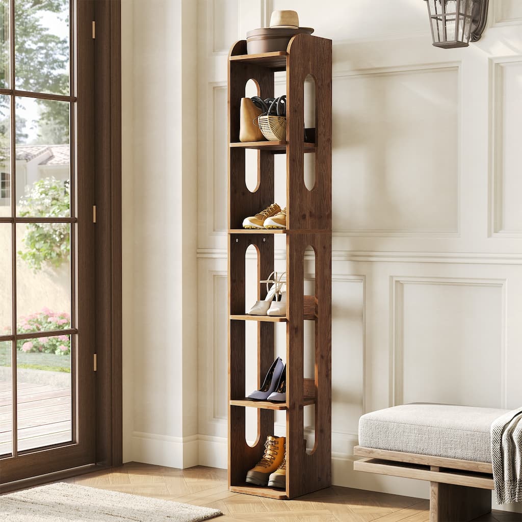 Solid Wood Shoe Rack, Storage Freestanding Shoe Organizer, Entryway Hallway Closet Living Room Shoe Shelf