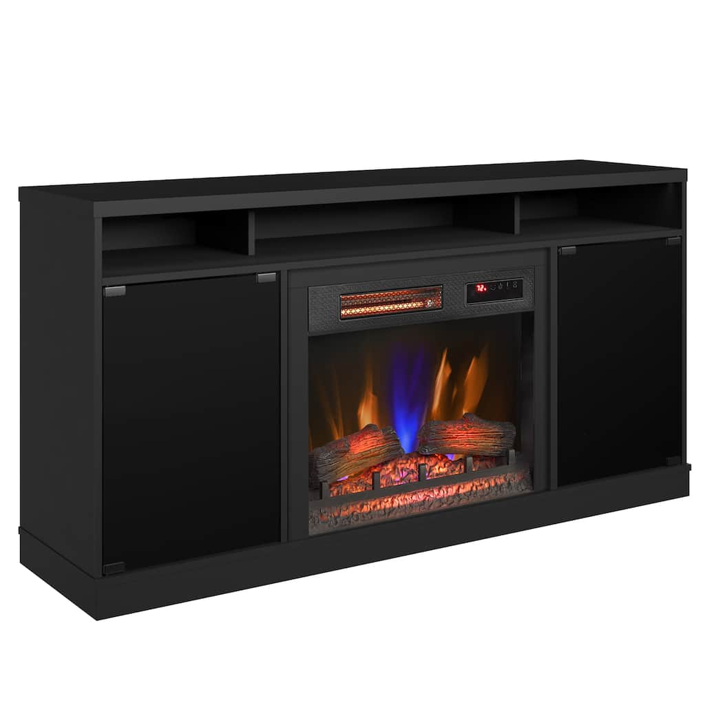 duraflame® Electric Fireplace TV Stand with Modern LED Accent Lighting and Remote, Black