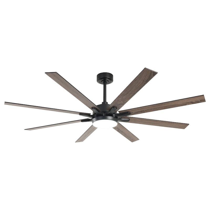 65 in. Integrated LED White Dimmable Ceiling Fan with Light and Remote - 65" D x 65" W x 13.4" H