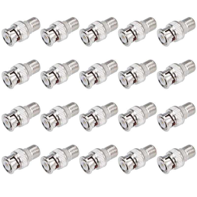 20pcs Alloy BNC Male to BSP F Female Jack RF Coaxial Adapter Connector Video - Silver Tone - BNC Male to BSP F Female 20pcs