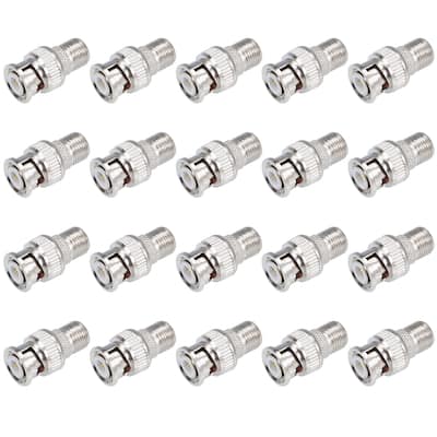 20pcs Alloy BNC Male to BSP F Female Jack RF Coaxial Adapter Connector Video - Silver Tone - BNC Male to BSP F Female 20pcs