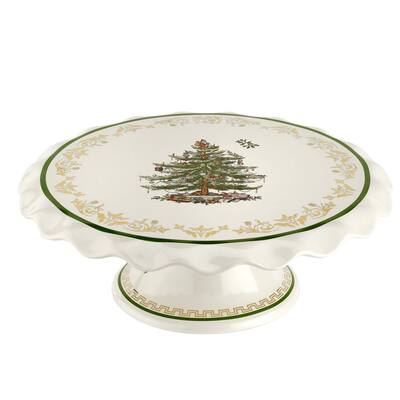 Spode Christmas Tree Gold Cake Stand - 11.25" x 4.25"