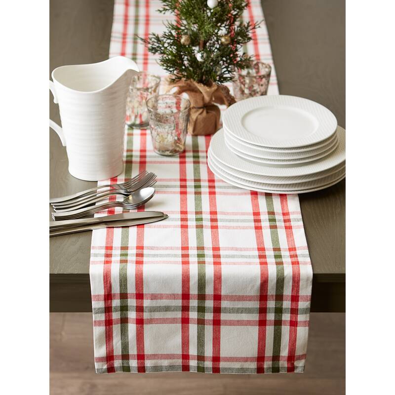 DII Nutcracker Plaid Table Runner