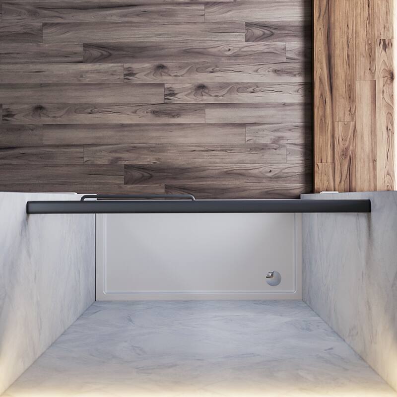 Elegant Double Sliding Shower Door 58.5-60 x 72" Width Cutting Guide Rail Adjustment Reversible installation