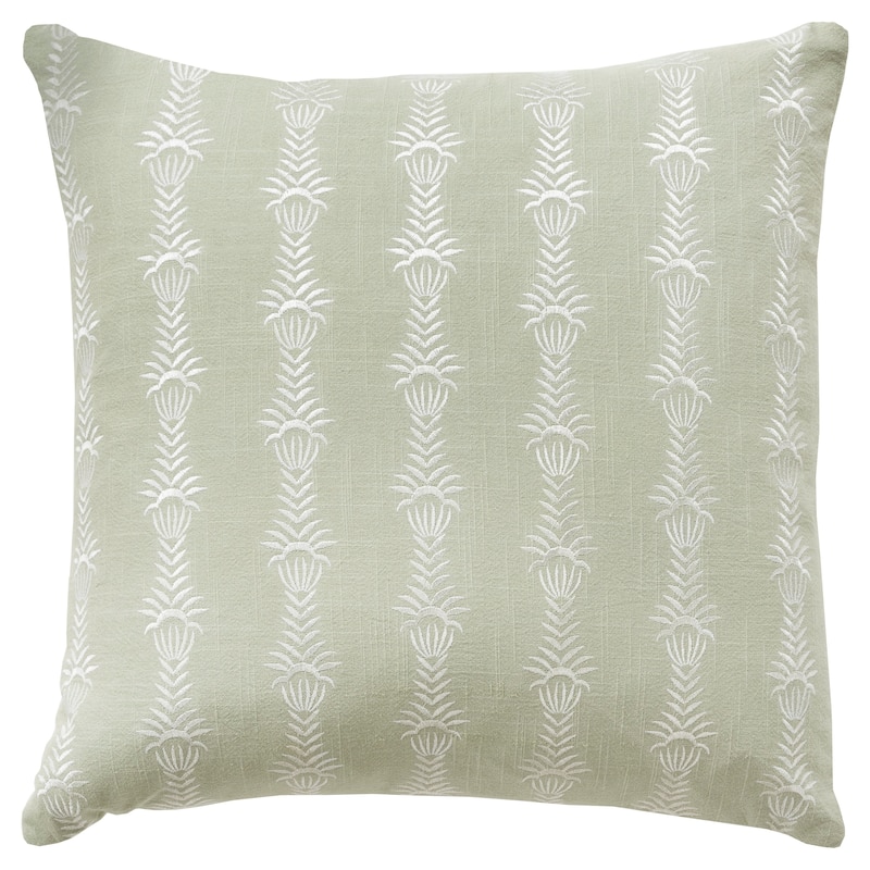 Rizzy Home Embroidered Throw Pillow - sage green