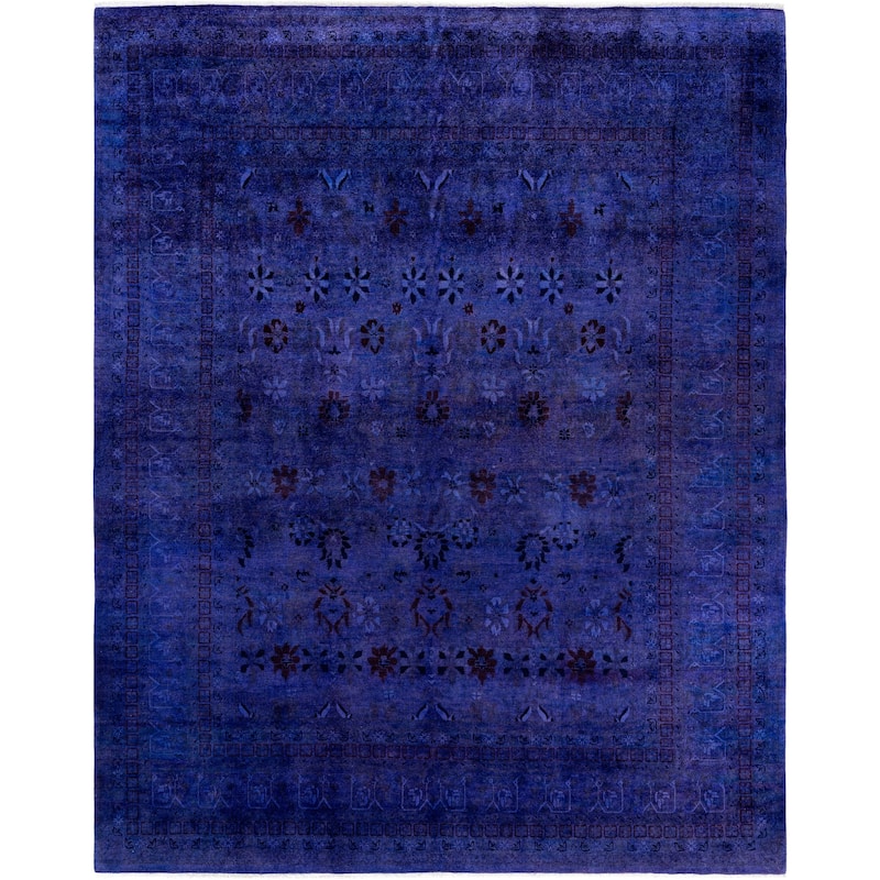 Overdyed One-of-a-Kind Hand-Knotted Area Rug - Purple - 8' 1" x 10' 1"