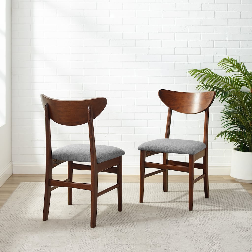 Crosley Landon 2Pc Wood Dining Chairs W/Upholstered Seat - 33.25"H x19.75"W x 19.75"D