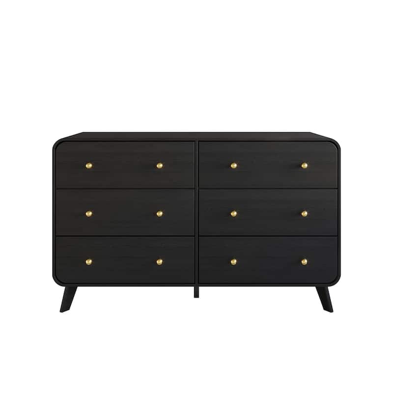 CraftPorch Contemporary 6-Drawers Dresser - Black