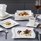 preview thumbnail 8 of 45, MALACASA Flora Wavy Modern Porcelain Dinnerware Set (Service for 6)