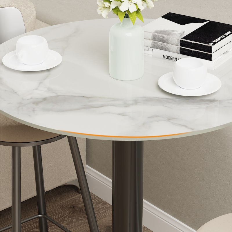 Tall Round Bar Height Bistro Pub Table for Business, Commercial Cafe