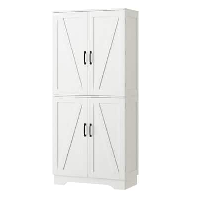 Versatile Kitchen Storage Freestanding Pantry Cabinet with Adjustable Shelves and Dedicated Wine Rack