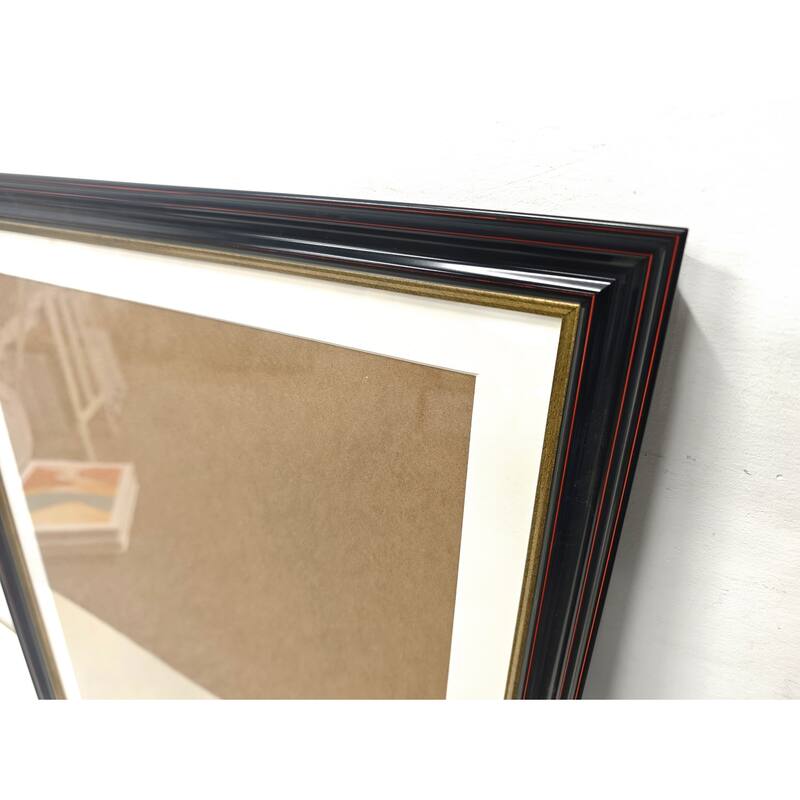 Solid Wood Picture Frame - Replaceable Canvas Art Frame with Organic Glass, Elegant Framed Wall Decor for Living Room