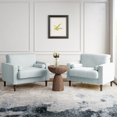 Upholstered Armchair Corduroy Wide Accent Chairs Set of 2