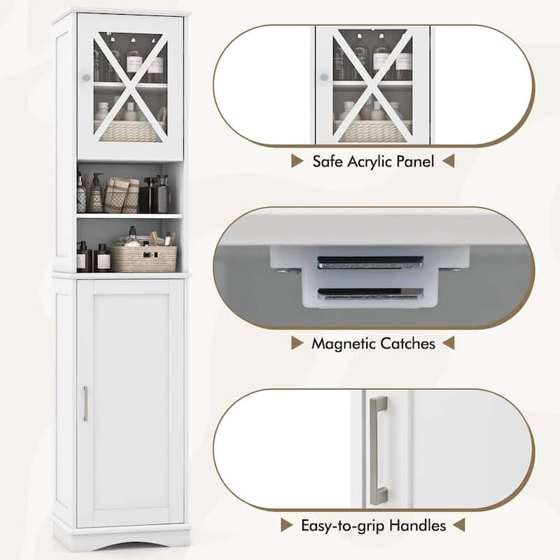 67" Tall Bathroom Storage Cabinet Narrow Bathroom Organizers