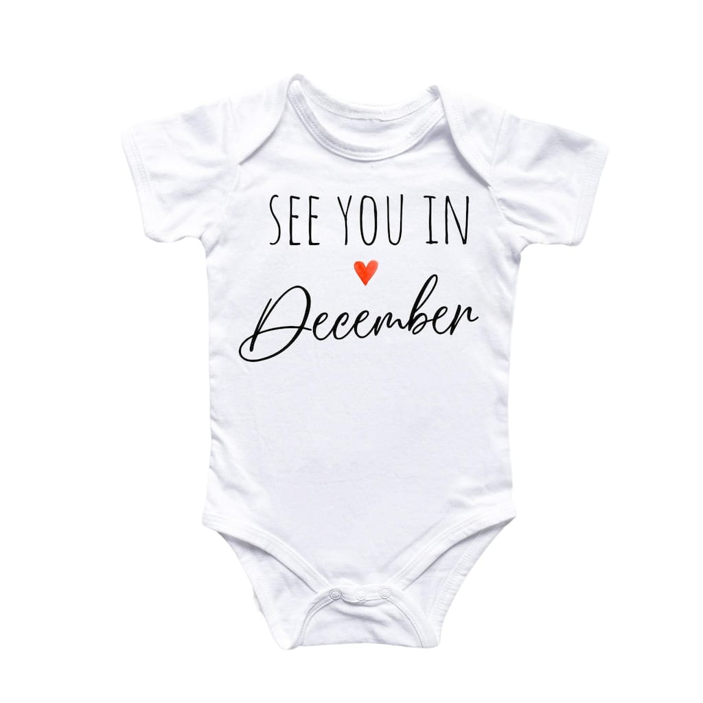 December Baby Announcement - Baby Boy Girl Clothes Infant Bodysuit Funny Cute Newborn