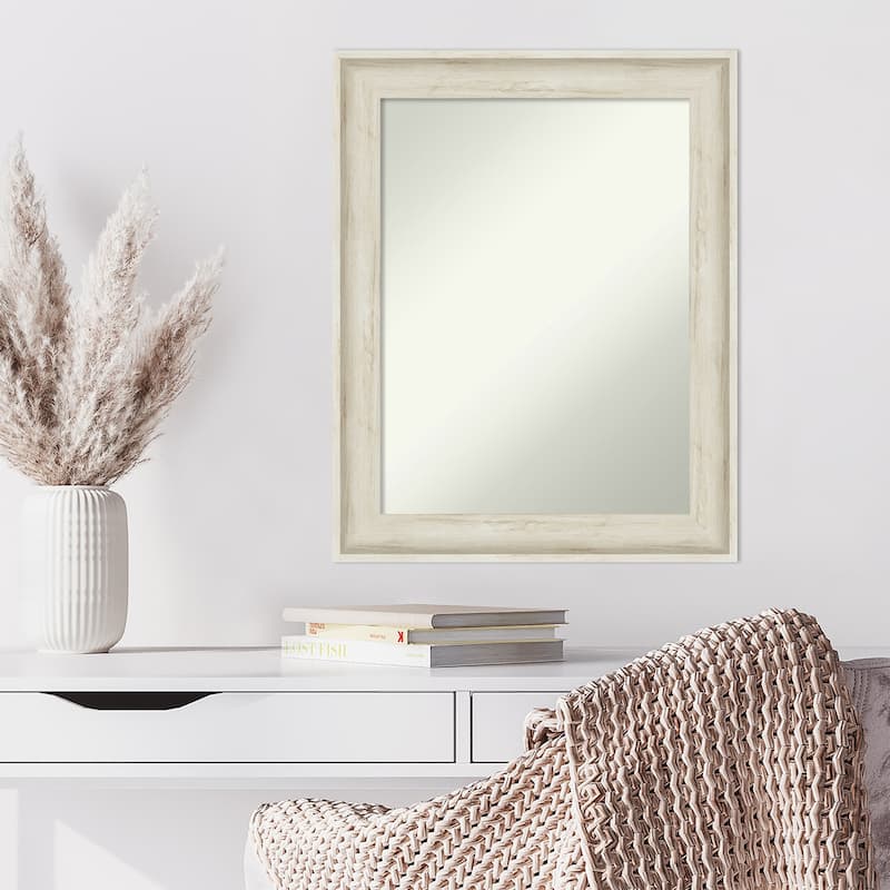 Non-Beveled Wall Mirror - Regal Birch Cream Frame
