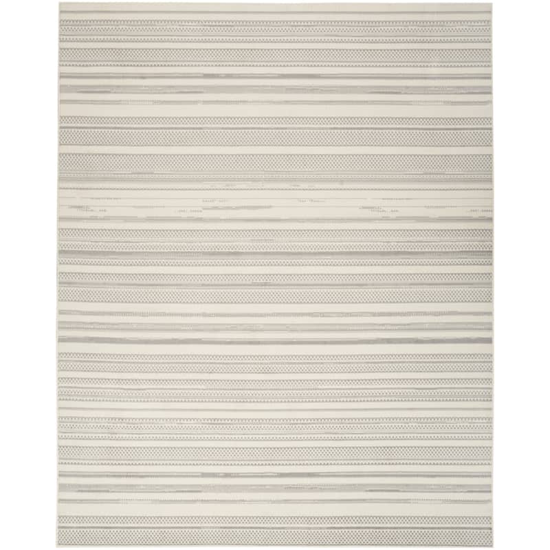 Nourison Grafix Indoor Striped Area Rug - 5' 3" x 7' 3" - Grey/Ivory - Rectangle