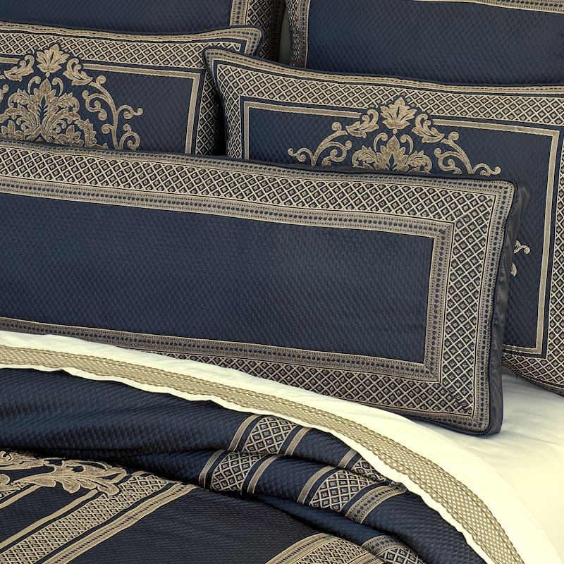 J. Queen New York Excelsior Royal Blue Bolster Decorative Throw Pillow - Accent - Polyester - Royal Blue