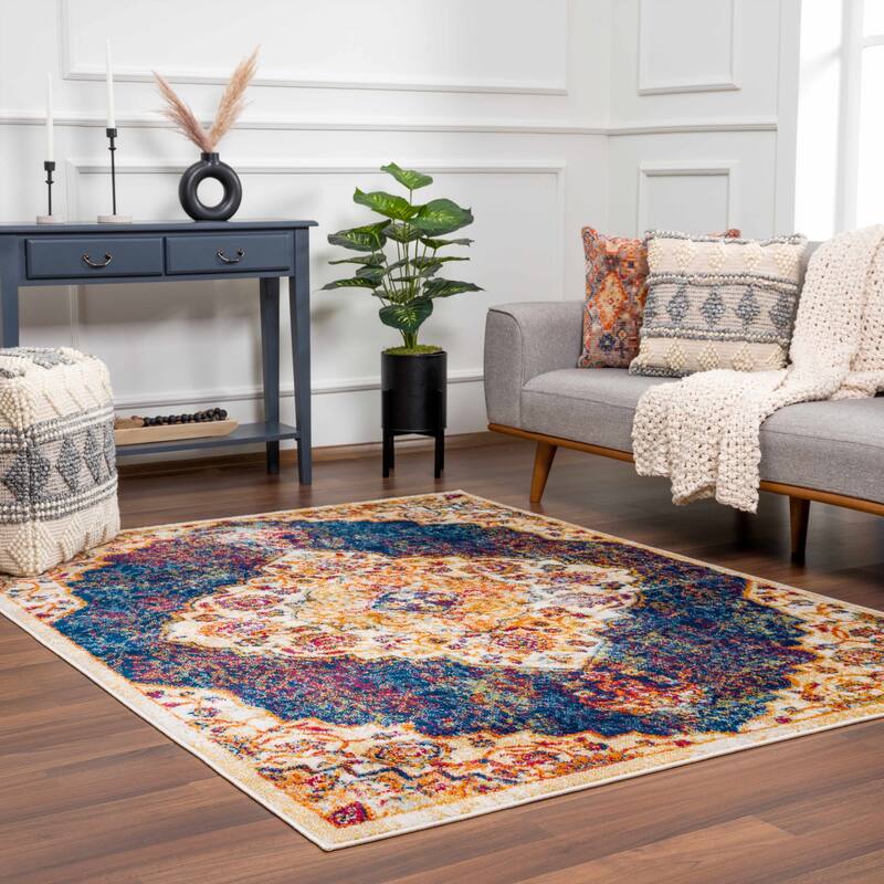 Hauteloom Istanbul Collection Vintage Oriental Traditional Medallion Area Rug