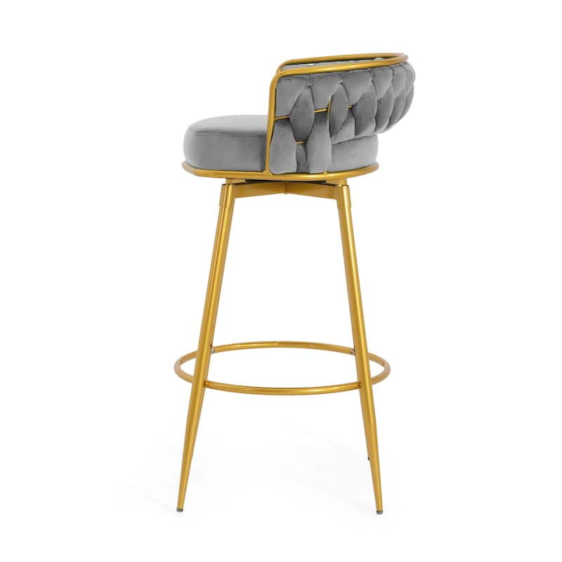 Christopher Knight Home - Lila Modern Gold Finish Swivel Counter Height Bar Stools (Set of 2 )