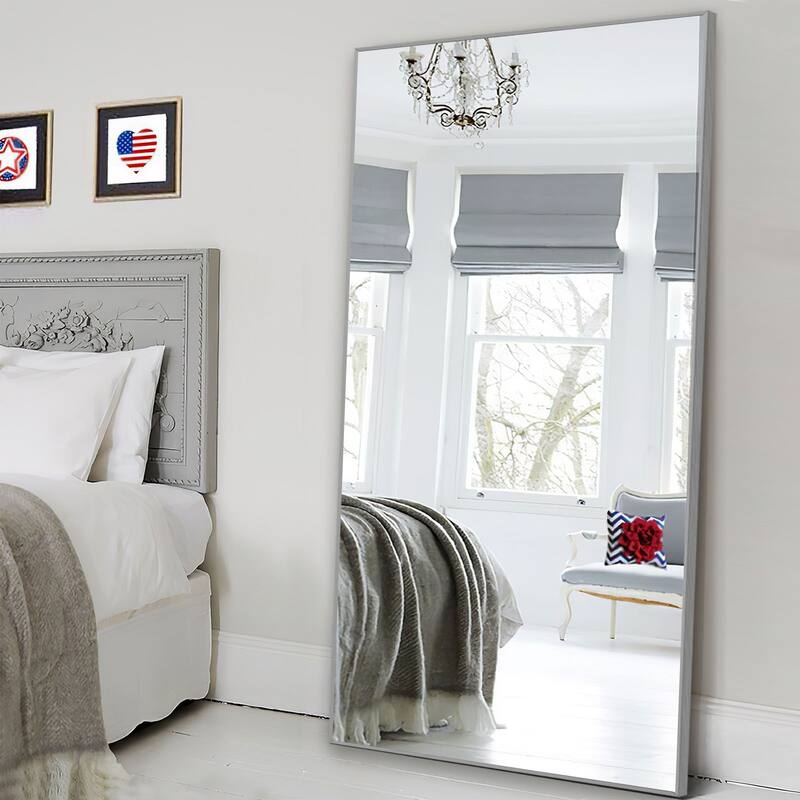 Modern Glam Large Full-length Floor Wall Mirror - 71x28 - Silver