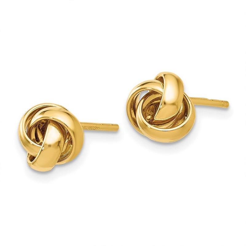 Curata 14k Yellow Gold Polished 8mm Love-knot Stud Earrings