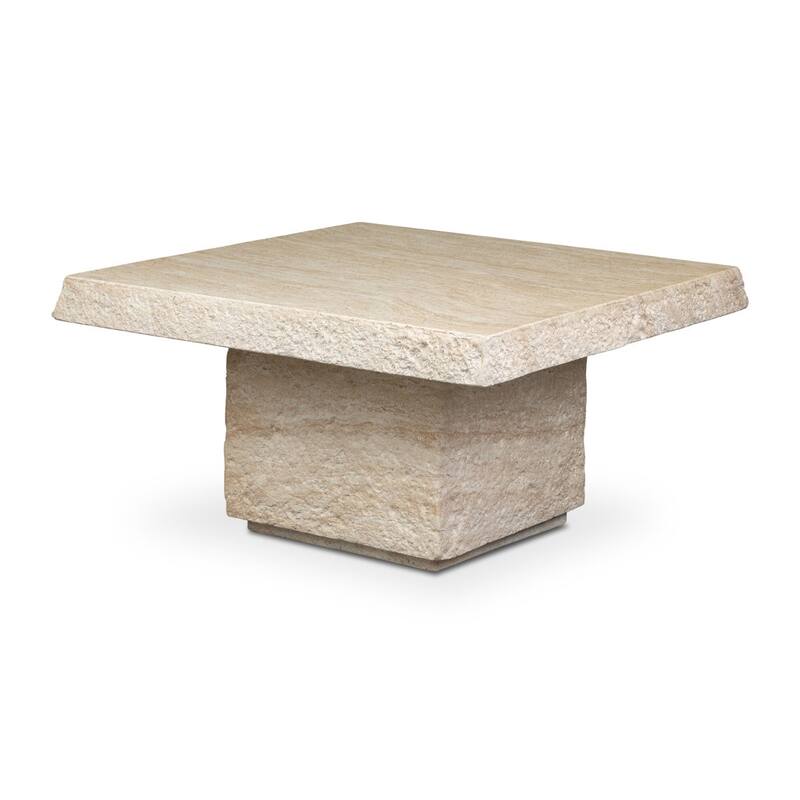 Stilo Slab Top Concrete Coffee Table with Marble and Stone Finish