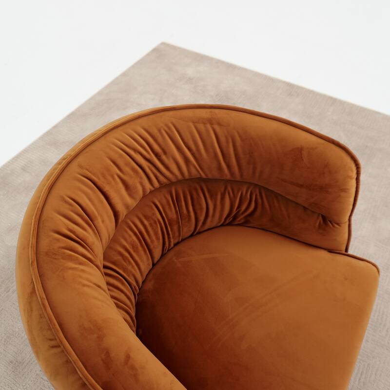 Maura Mid-Century Modern Upholstered Swivel Barrel Chair