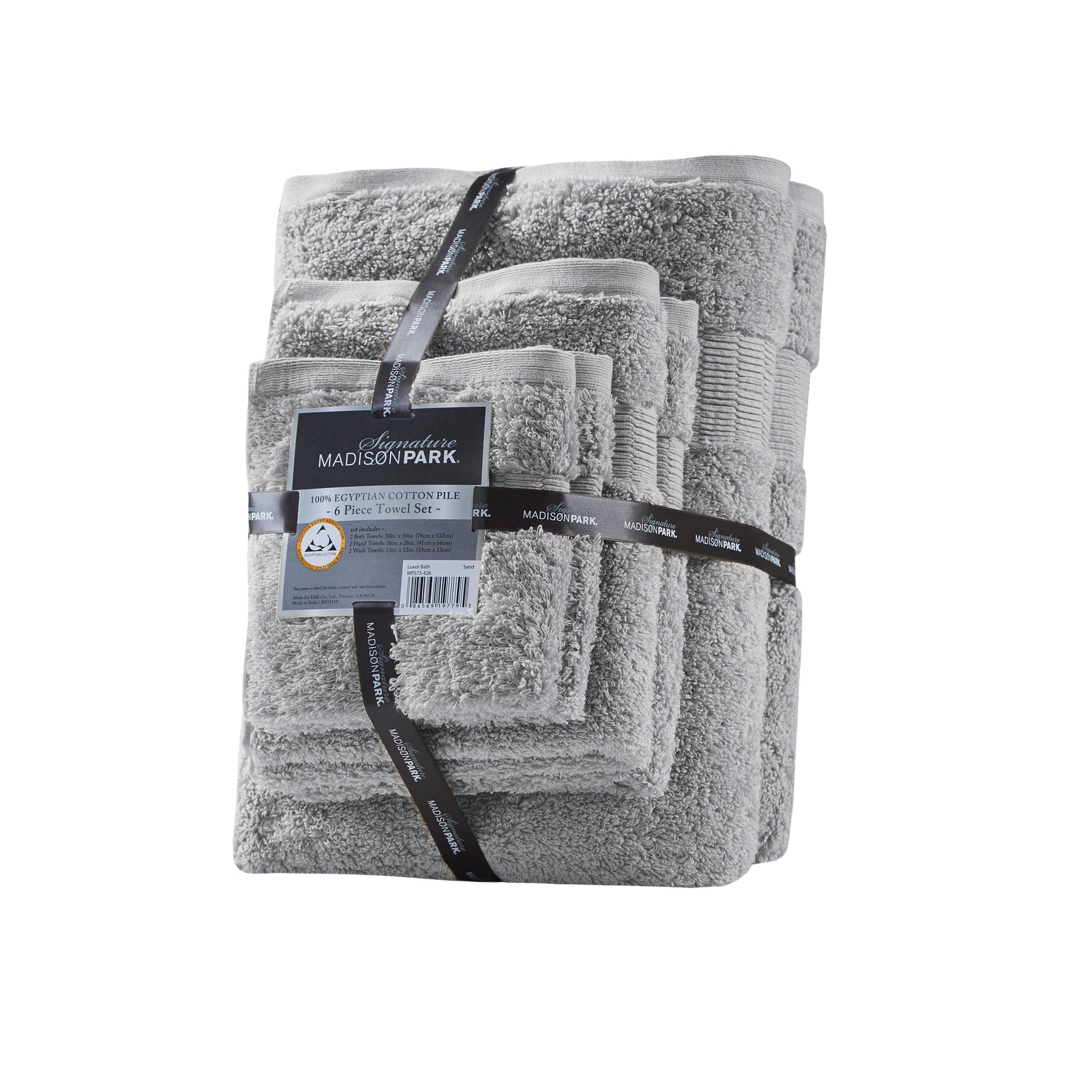 Madison Park Signature Luce 100-percent Egyptian Cotton 6 Piece Towel Set -  On Sale - Bed Bath & Beyond - 27886735