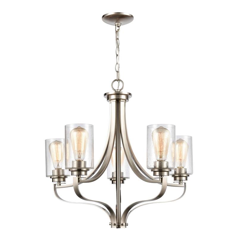 Market Square 19-inch Wide 3-Light Chandelier in Oil Rubbed Bronze - Brushed Nickel - 24-inch