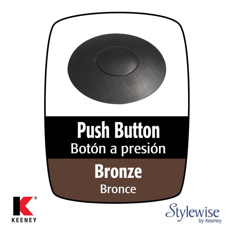 Keeney Push Button Bathroom Sink Drain without Overflow - N/A