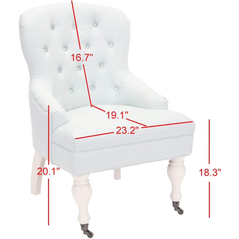 SAFAVIEH Chrissy Tufted Beige Petite Arm Chair - 23.6" x 28.7" x 34.6" - 24Wx29Dx35H