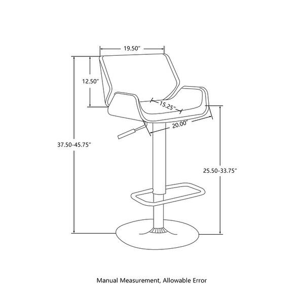 Glitzhome Mid-century Modern Height-adjustable Swivel Counter Bar Stool