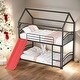 preview thumbnail 17 of 29, Modren Twin Over Twin Metal Bunk Bed With Slide,Convertible Into Two Separate Small Beds for Bedroom