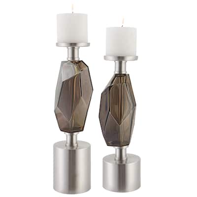 Uttermost Ore Candleholders (Set of 2) - 5"W x 17"H x 5"D