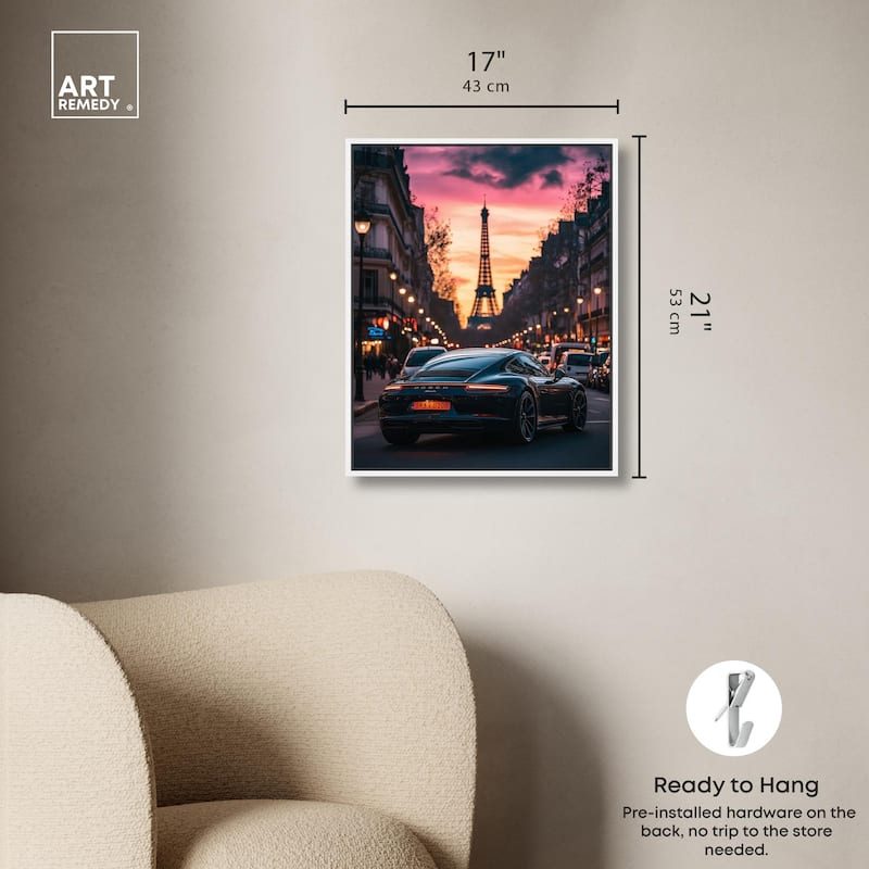 Parisian Porsche Twilight I Canvas by Art Remedy