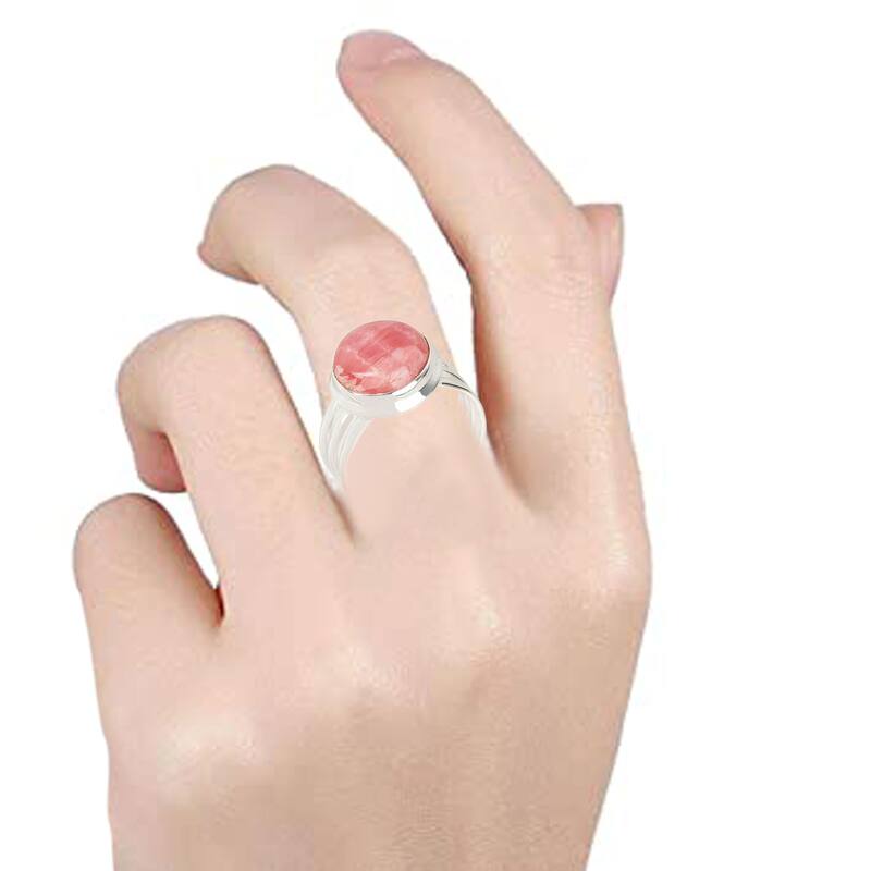 925 Sterling Silver Rhodochrosite Ring